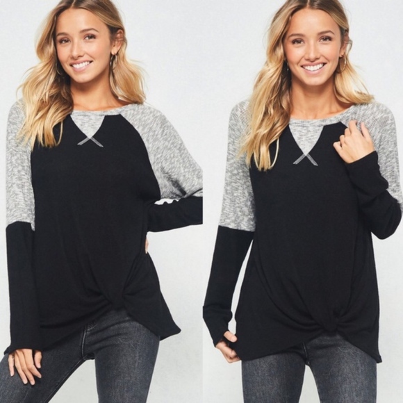 Bellanblue Tops - ALESSO Softest Knit Top - BLACK